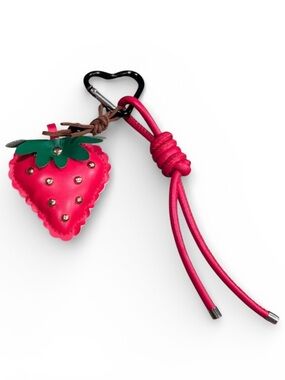 Strawberry Faux Leather Bag Charm / Keychain